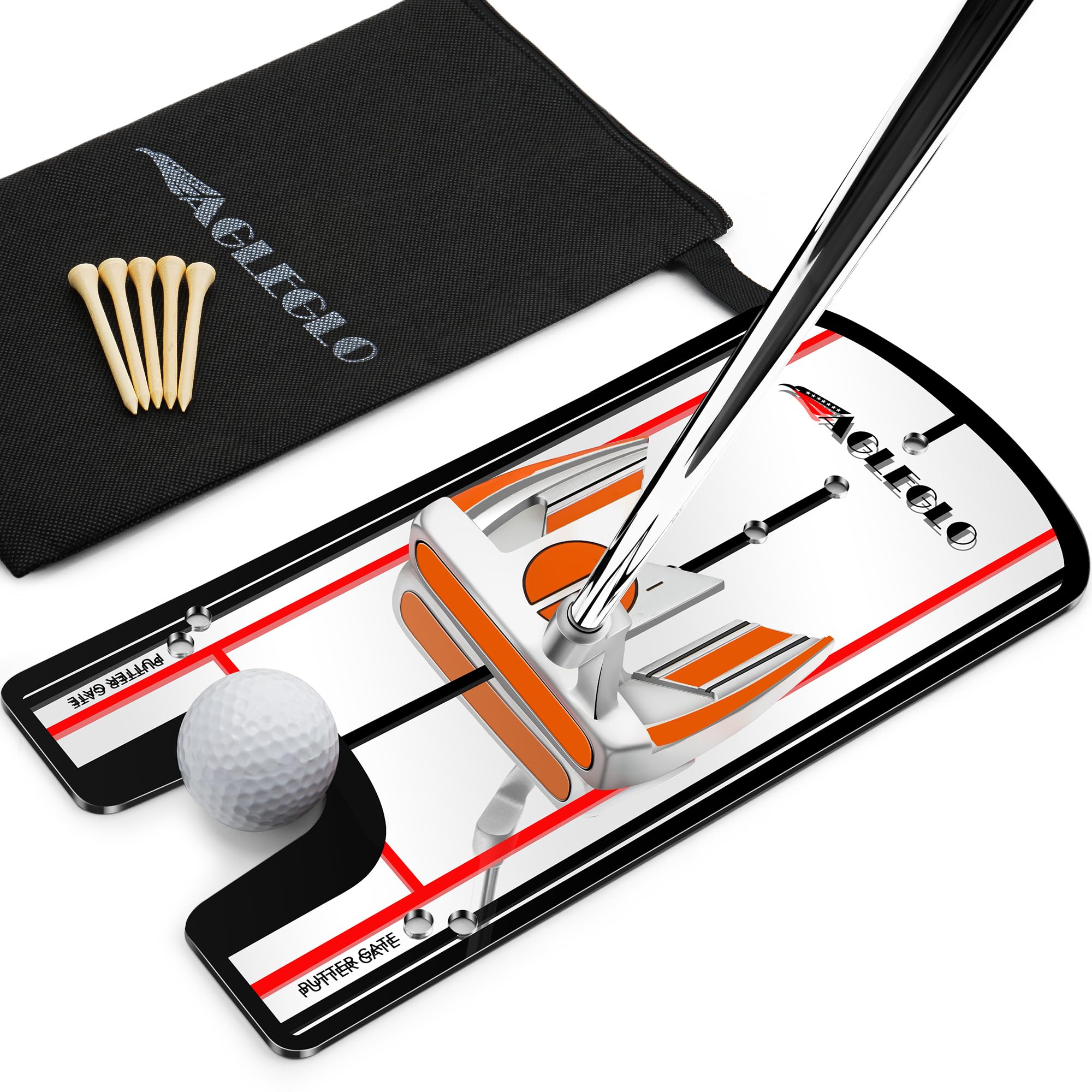 Fairways and Flopshots Golf Putting Mirror Putting Mirror Training Aid for Golf with Putter Line Mirrored Acrylic Putting Trainer for Golfer Align Eyes Body Putter Face Golf Training Aid Equipment 12”Lx 6”W